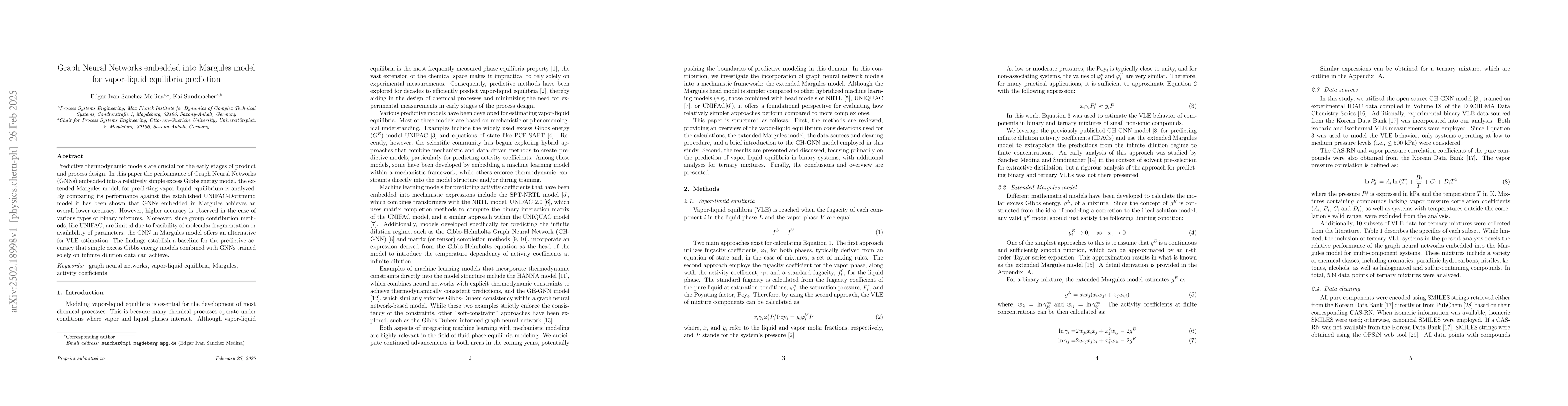 Thumbnail for Graph Neural Networks embedded into Margules model for vapor-liquid
  equilibria prediction