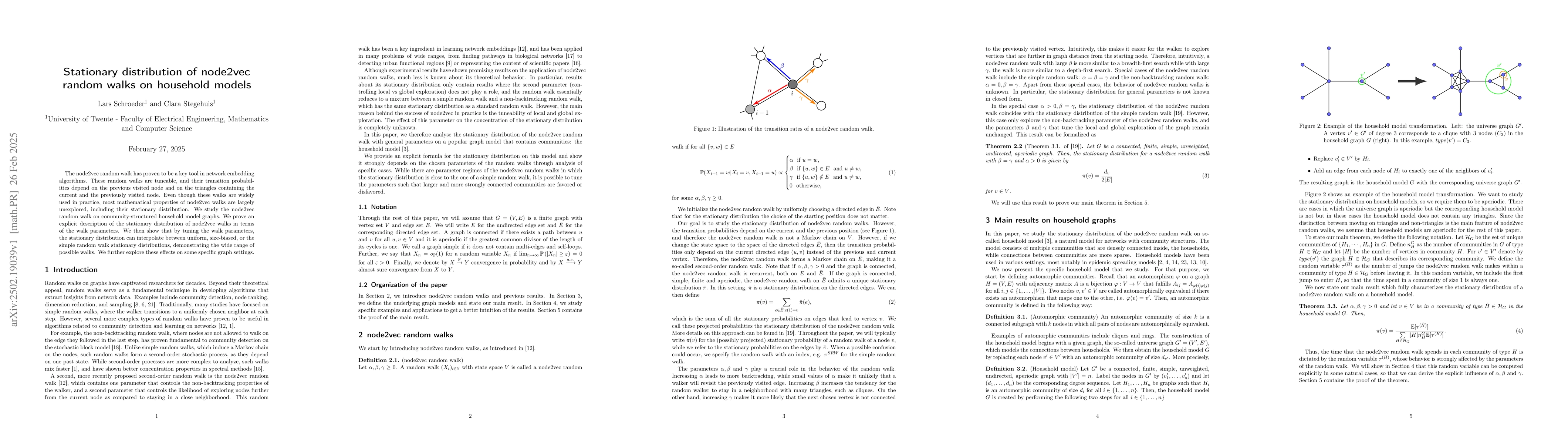 Thumbnail for Stationary distribution of node2vec random walks on household models