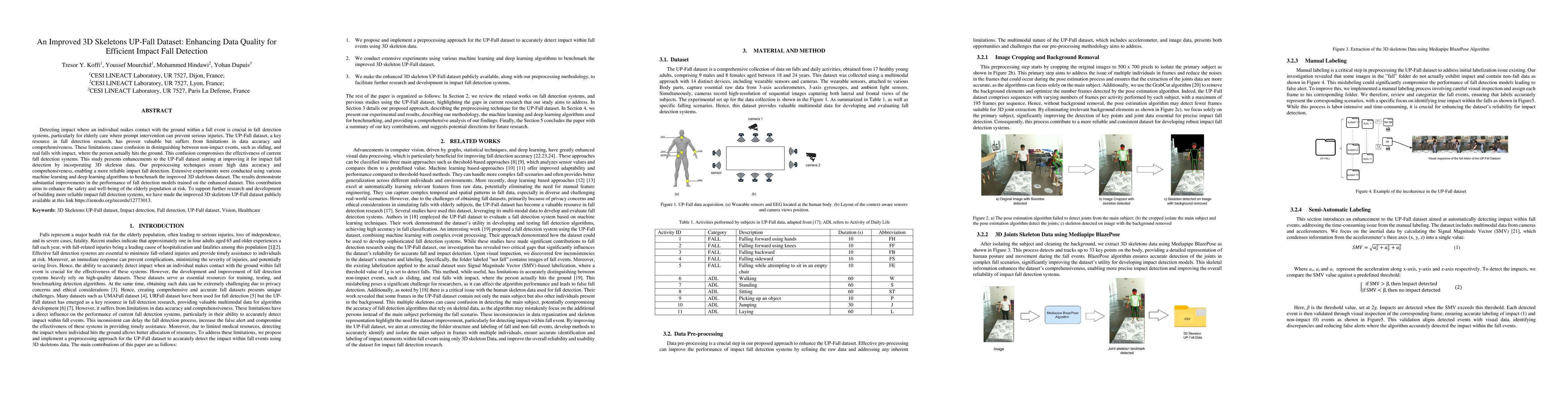 Thumbnail for An Improved 3D Skeletons UP-Fall Dataset: Enhancing Data Quality for
  Efficient Impact Fall Detection