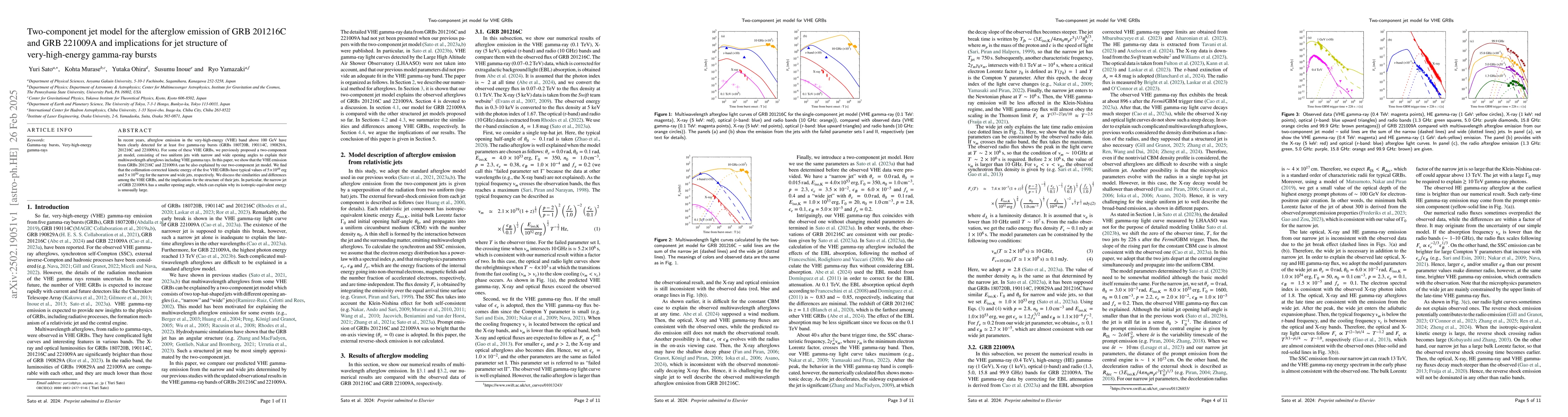 Thumbnail for Two-component jet model for the afterglow emission of GRB 201216C and
  GRB 221009A and implications for jet structure of very-high-energy gamma-ray
  bursts