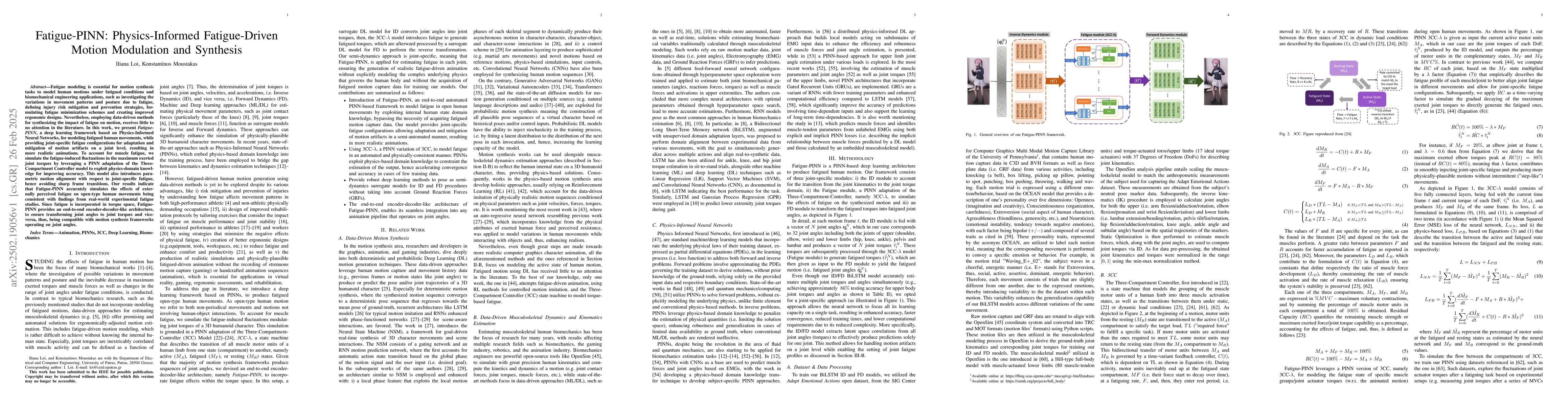 Thumbnail for Fatigue-PINN: Physics-Informed Fatigue-Driven Motion Modulation and
  Synthesis