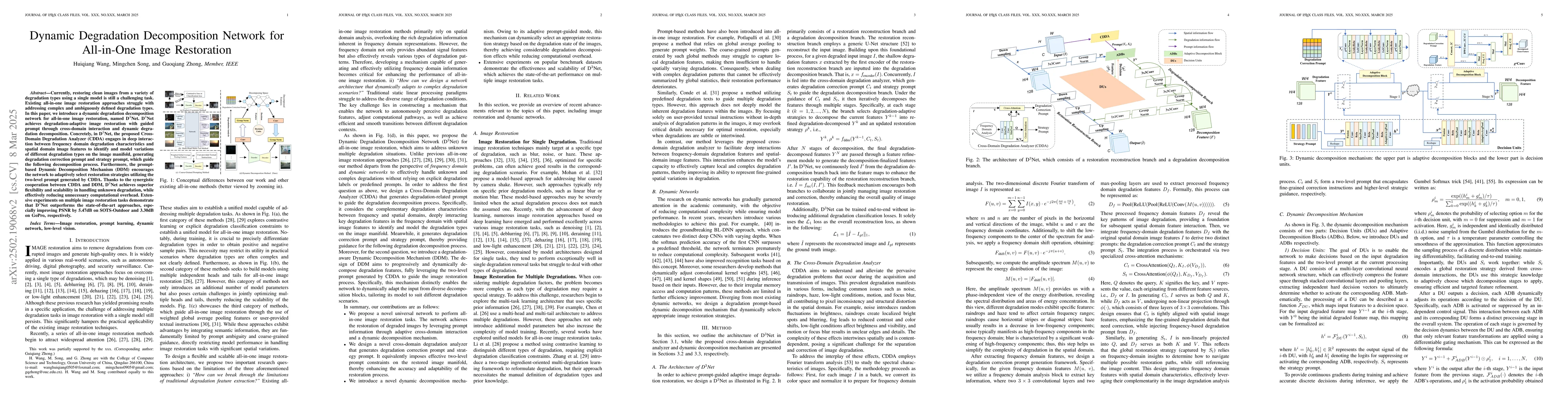 Thumbnail for Dynamic Degradation Decomposition Network for All-in-One Image
  Restoration