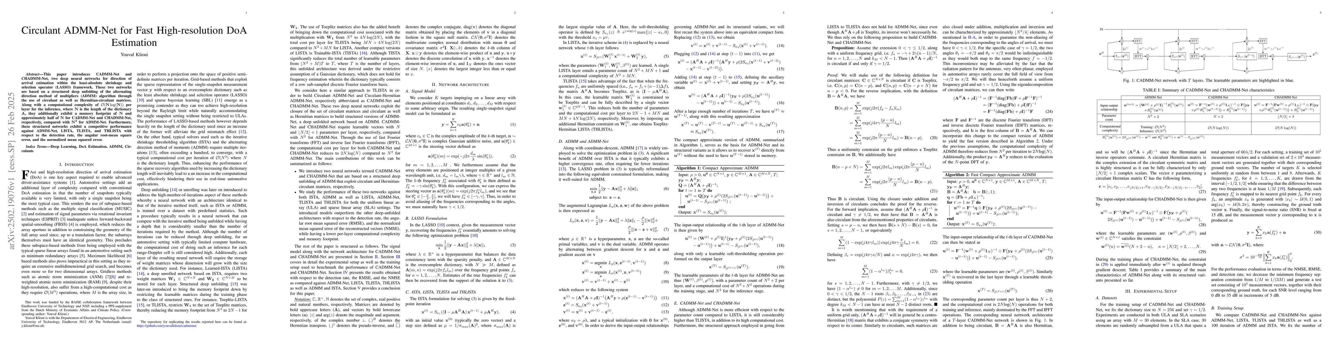 Thumbnail for Circulant ADMM-Net for Fast High-resolution DoA Estimation