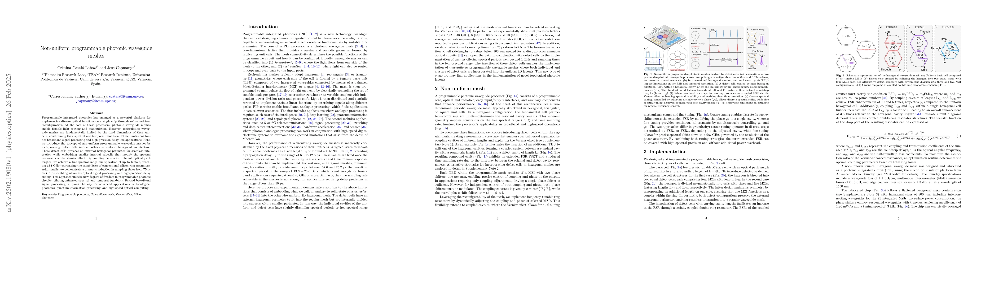 Thumbnail for Non-uniform programmable photonic waveguide meshes