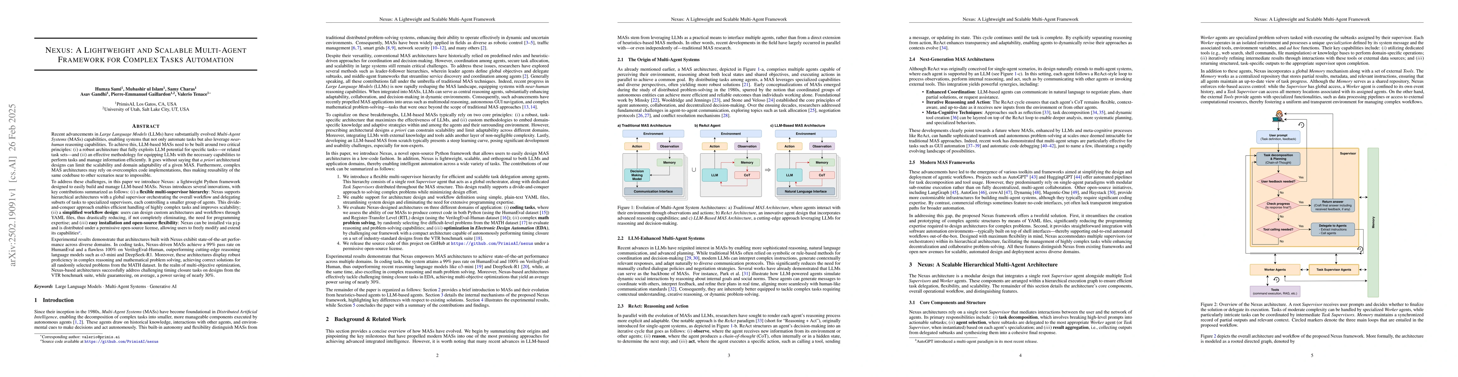 Thumbnail for Nexus: A Lightweight and Scalable Multi-Agent Framework for Complex
  Tasks Automation