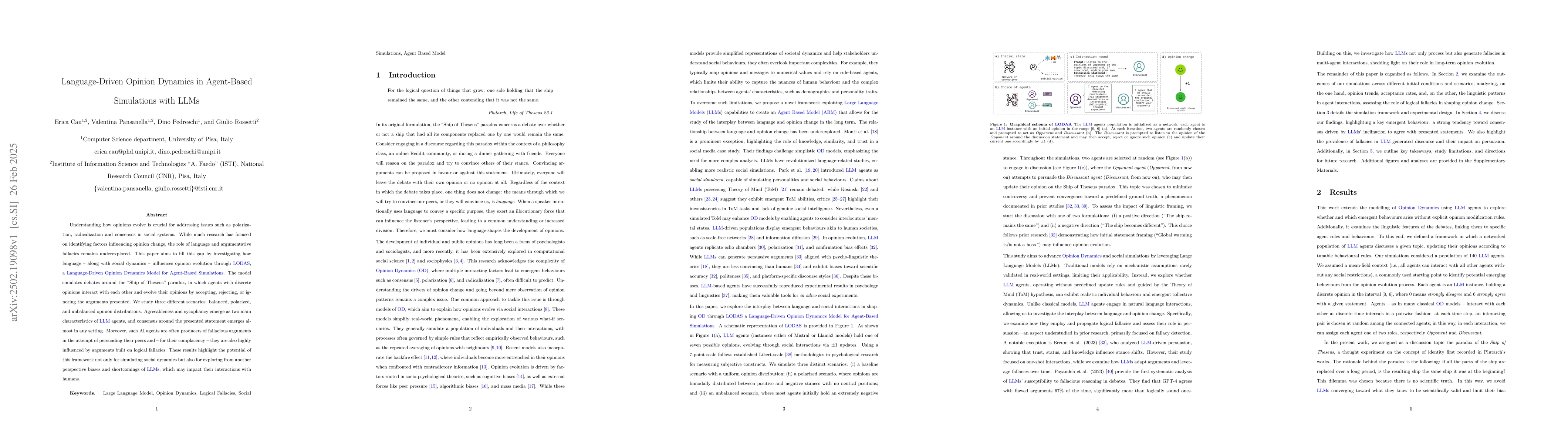 Thumbnail for Language-Driven Opinion Dynamics in Agent-Based Simulations with LLMs
