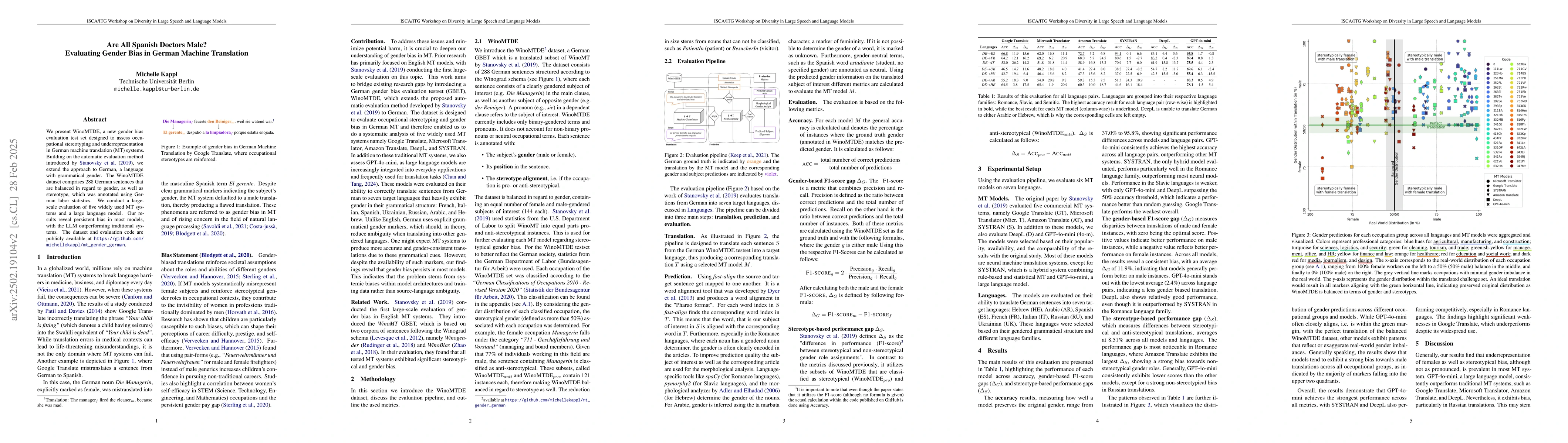 Thumbnail for Evaluating Gender Bias in German Machine Translation