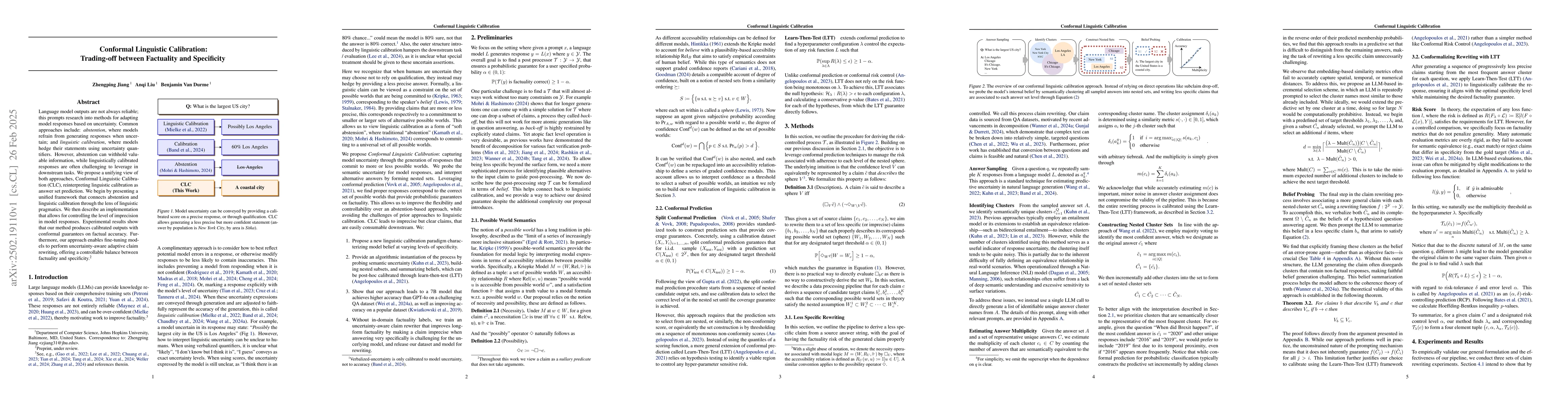 Thumbnail for Conformal Linguistic Calibration: Trading-off between Factuality and
  Specificity