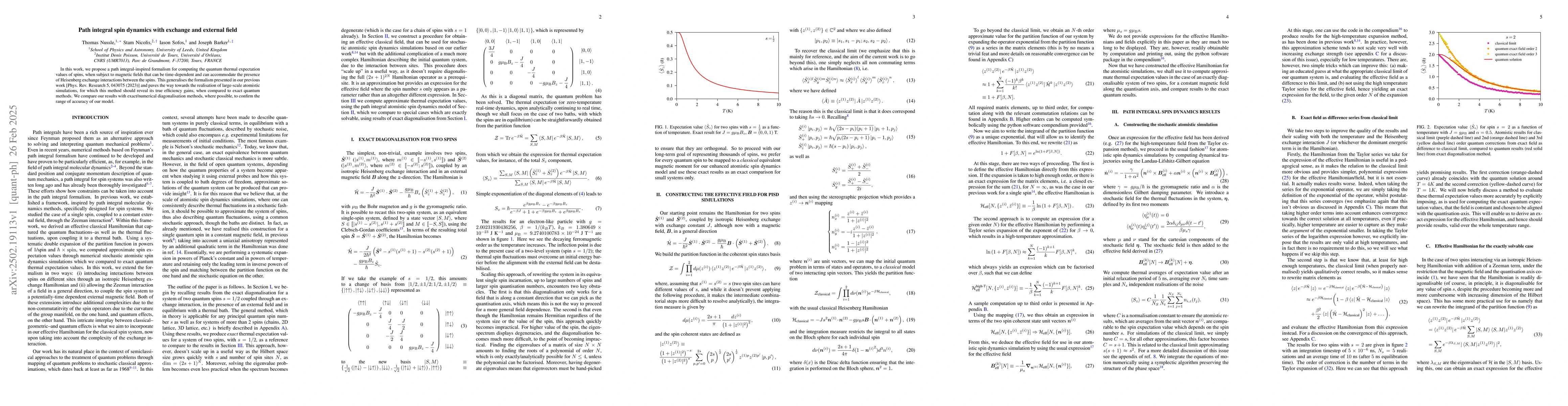 Thumbnail for Path integral spin dynamics with exchange and external field