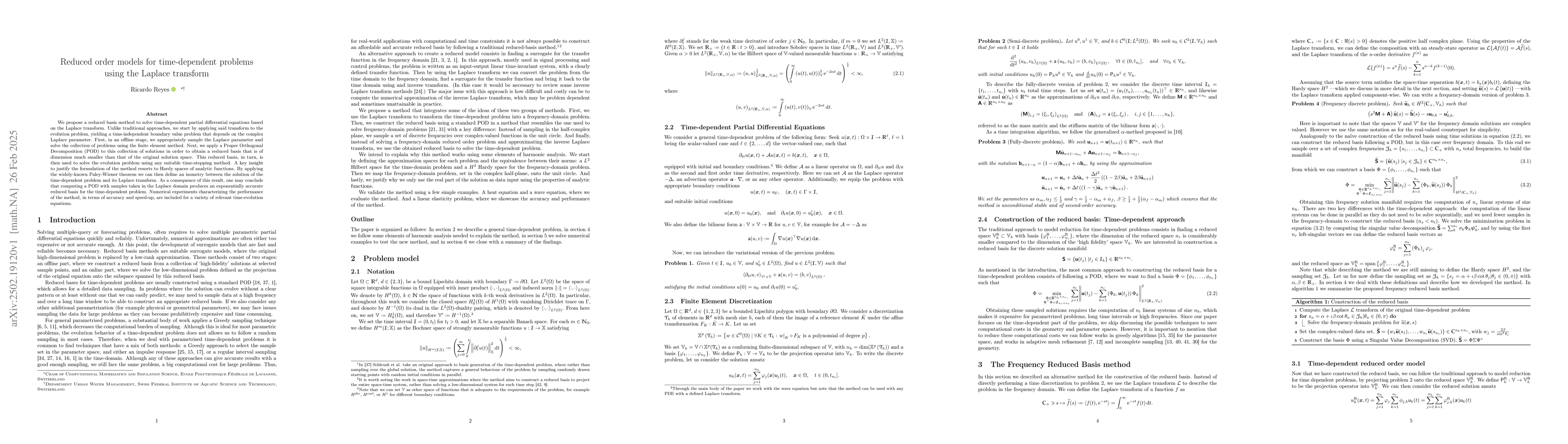 Thumbnail for Reduced order models for time-dependent problems using the Laplace
  transform