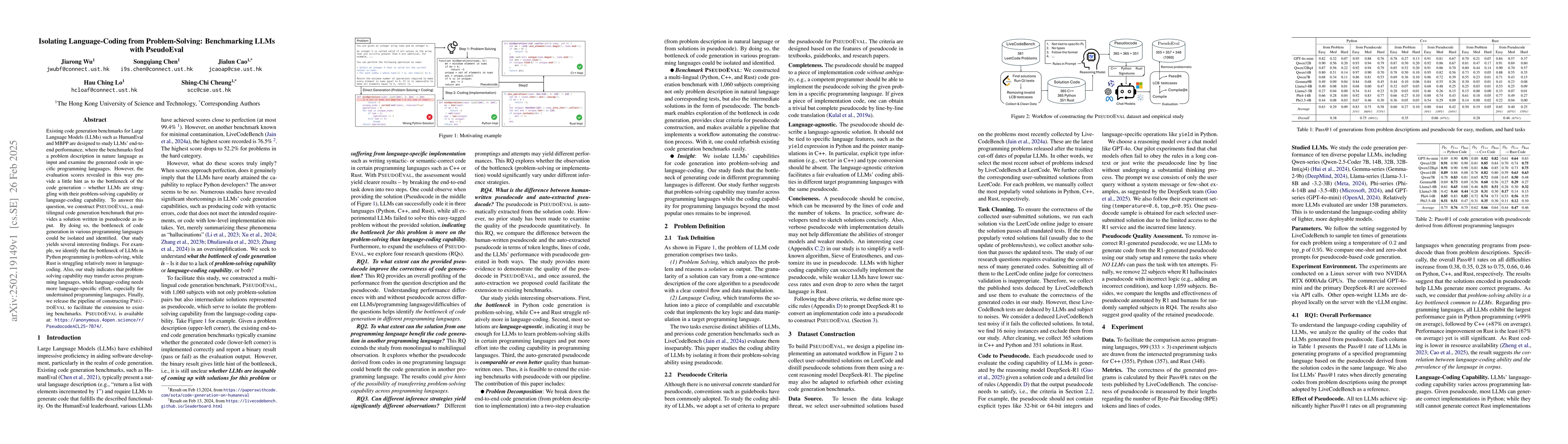 Thumbnail for Isolating Language-Coding from Problem-Solving: Benchmarking LLMs with
  PseudoEval