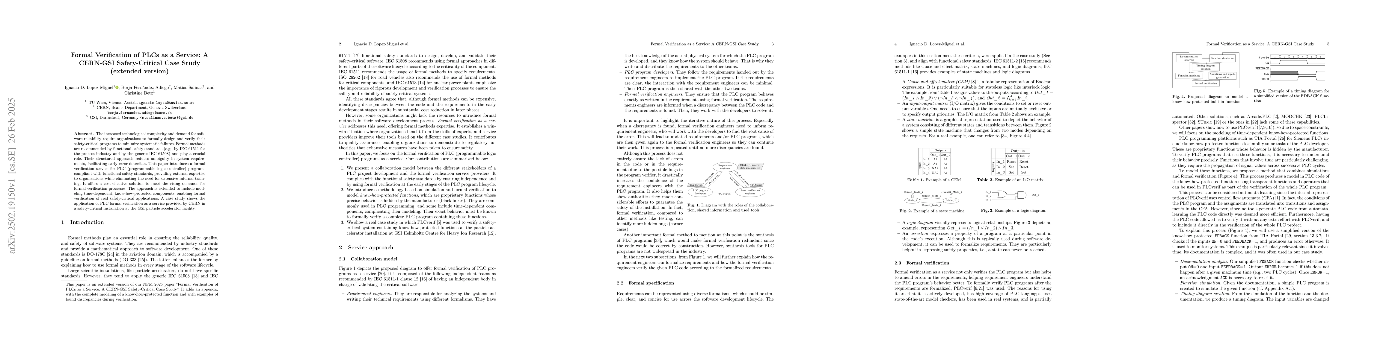 Thumbnail for Formal Verification of PLCs as a Service: A CERN-GSI Safety-Critical
  Case Study (extended version)