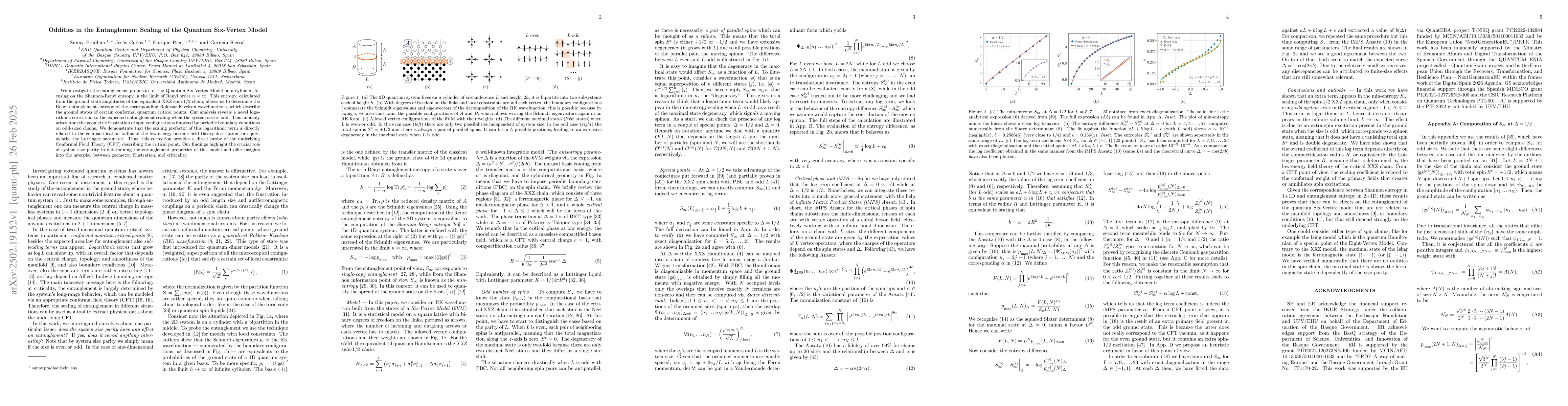 Thumbnail for Oddities in the Entanglement Scaling of the Quantum Six-Vertex Model