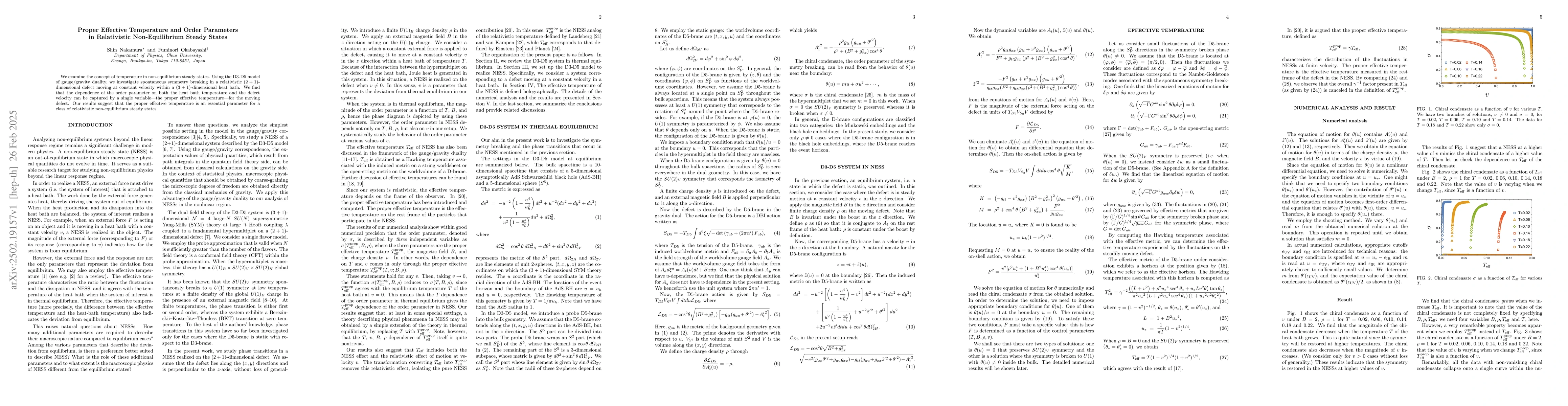 Thumbnail for Proper Effective Temperature and Order Parameters in Relativistic
  Non-Equilibrium Steady States