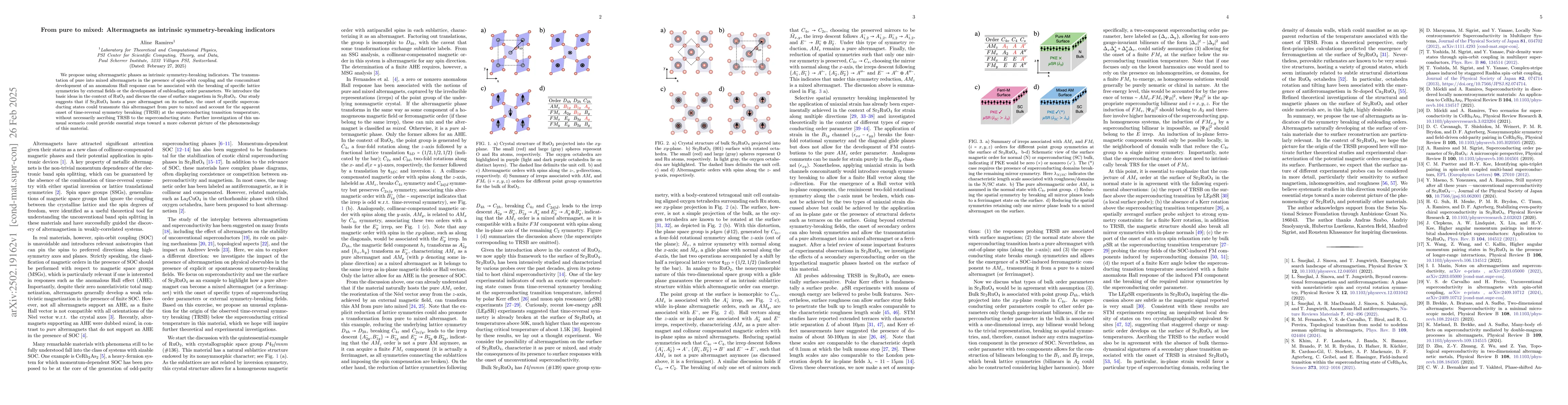 Thumbnail for From pure to mixed: Altermagnets as intrinsic symmetry-breaking
  indicators