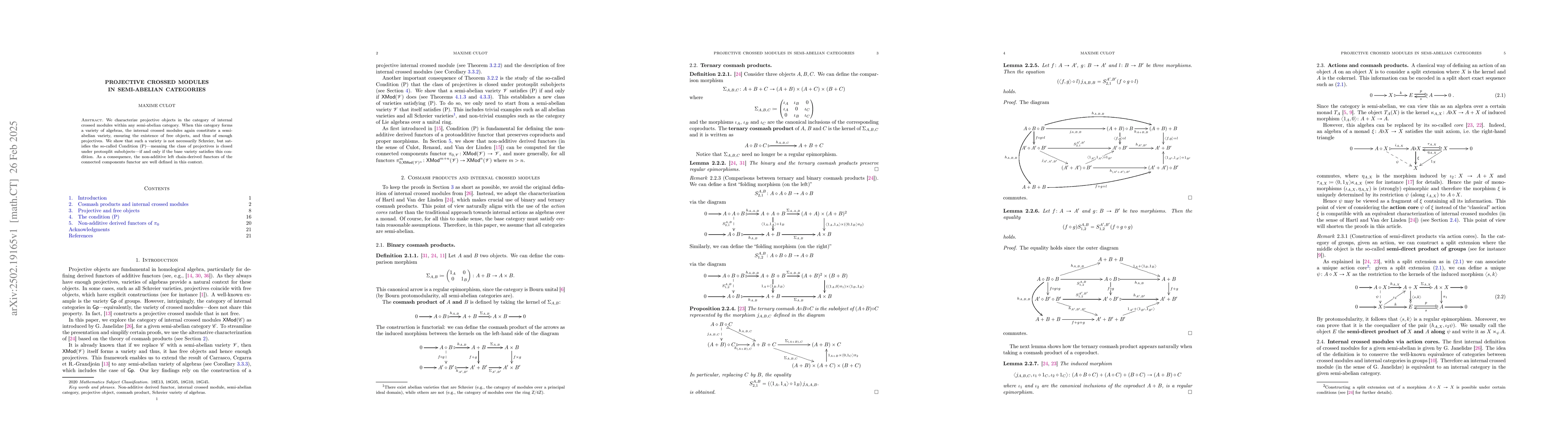 Thumbnail for Projective crossed modules in semi-abelian categories