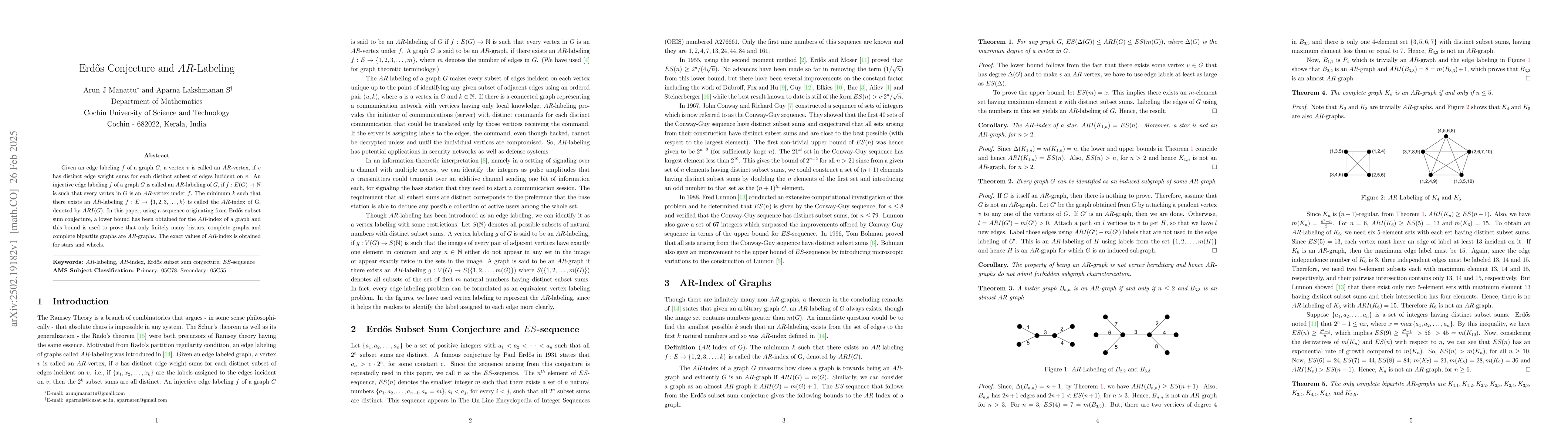 Thumbnail for Erdős Conjecture and AR-Labeling