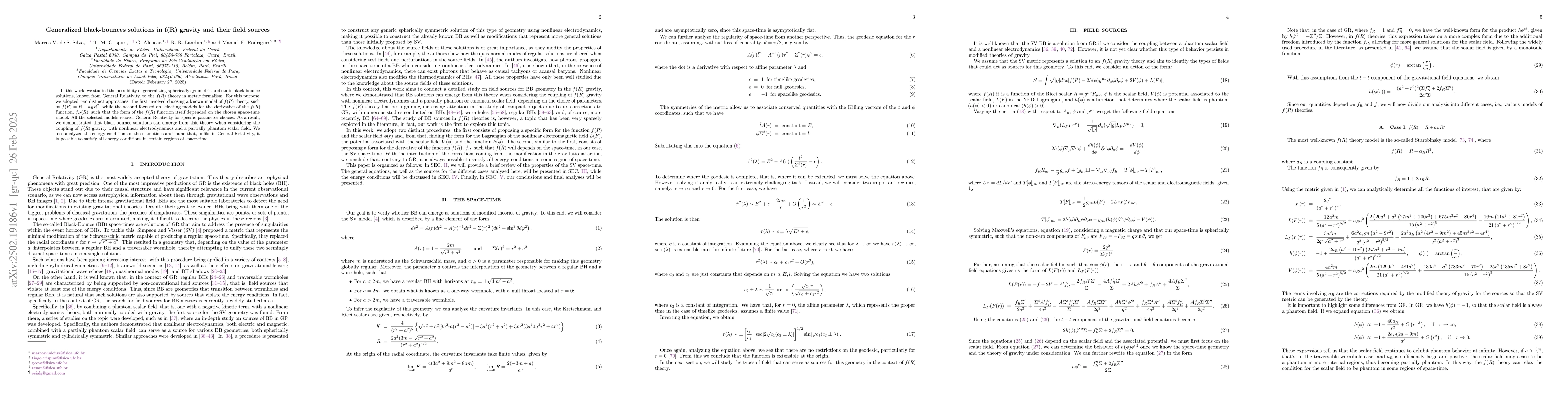 Thumbnail for Generalized black-bounces solutions in f(R) gravity and their field
  sources