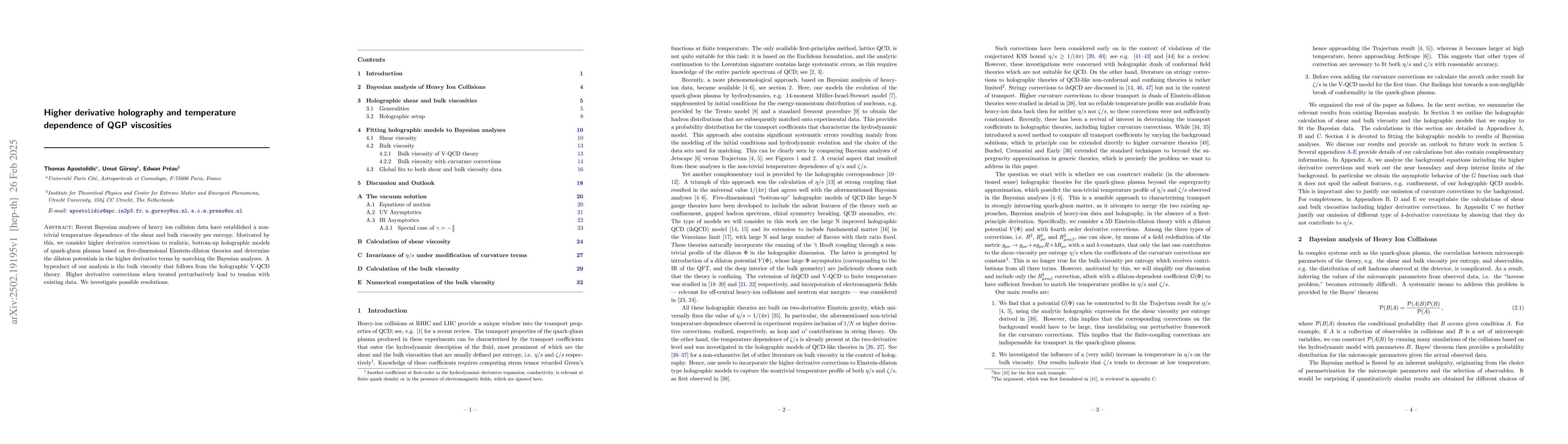 Thumbnail for Higher derivative holography and temperature dependence of QGP
  viscosities