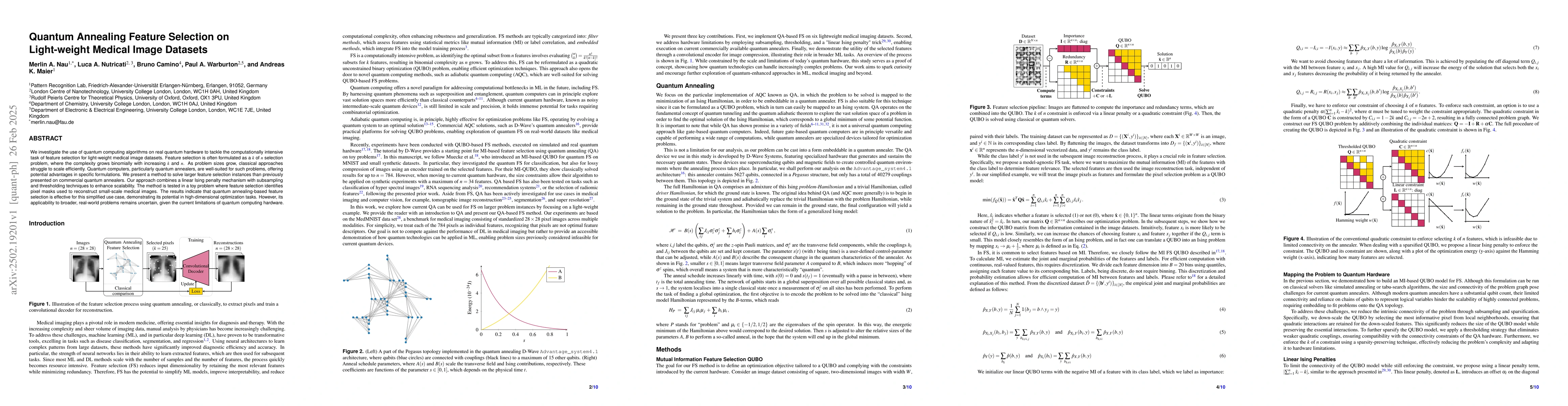 Thumbnail for Quantum Annealing Feature Selection on Light-weight Medical Image
  Datasets