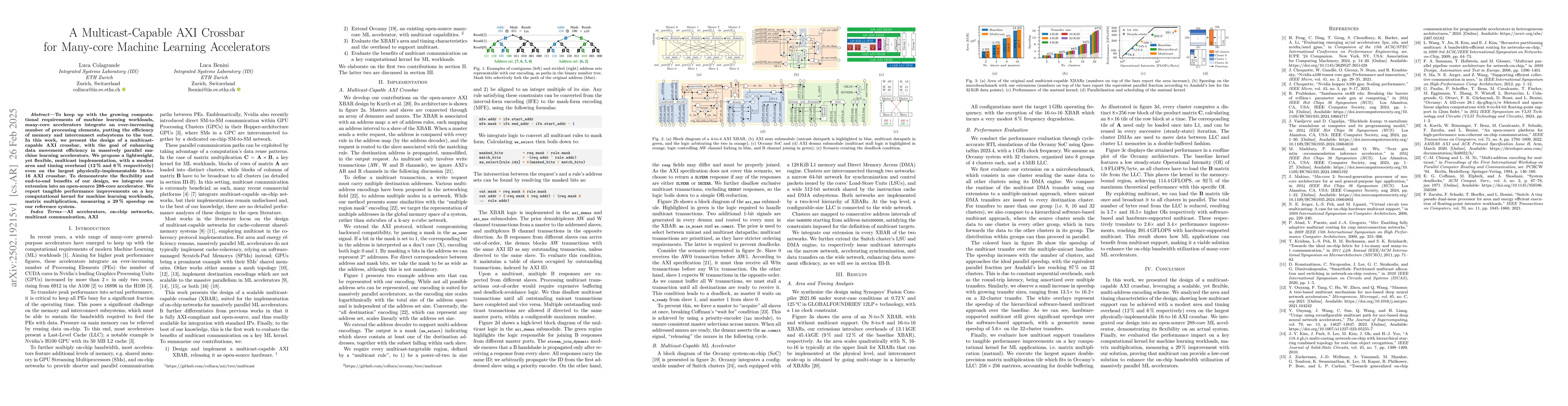 Thumbnail for A Multicast-Capable AXI Crossbar for Many-core Machine Learning
  Accelerators