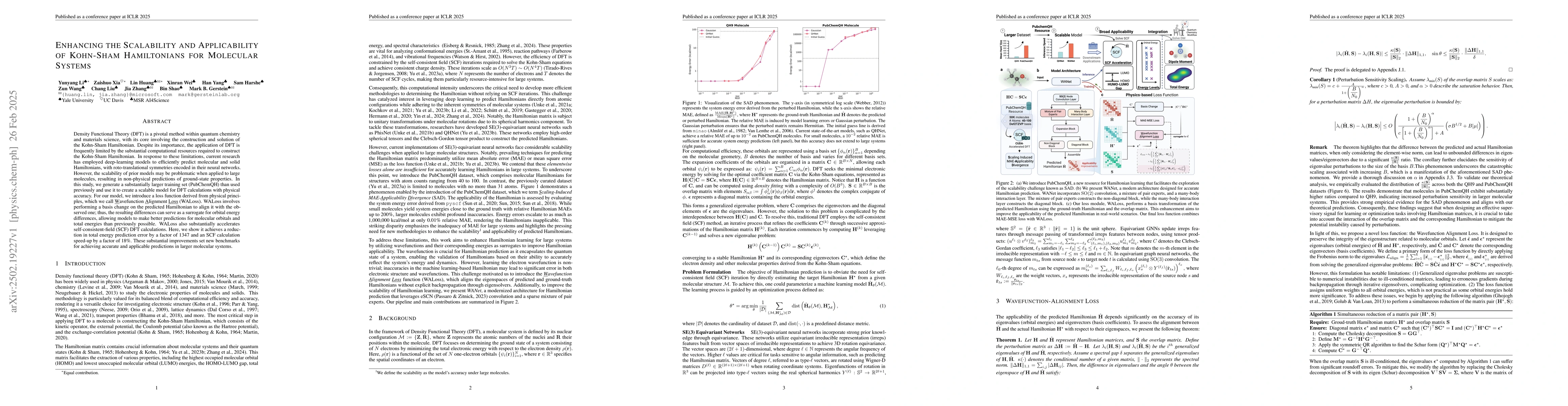 Thumbnail for Enhancing the Scalability and Applicability of Kohn-Sham Hamiltonians
  for Molecular Systems