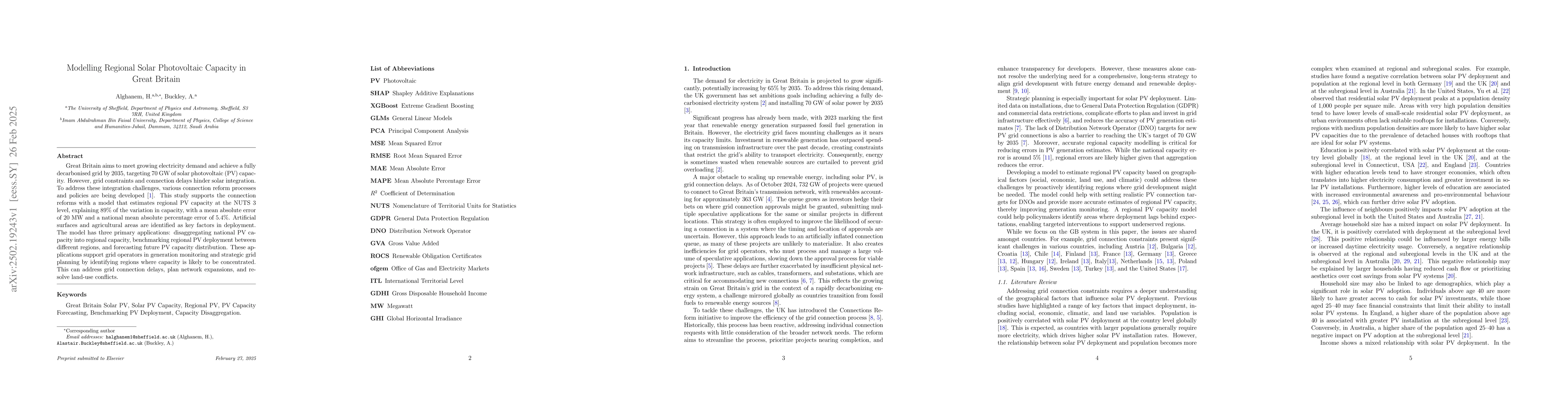 Thumbnail for Modelling Regional Solar Photovoltaic Capacity in Great Britain