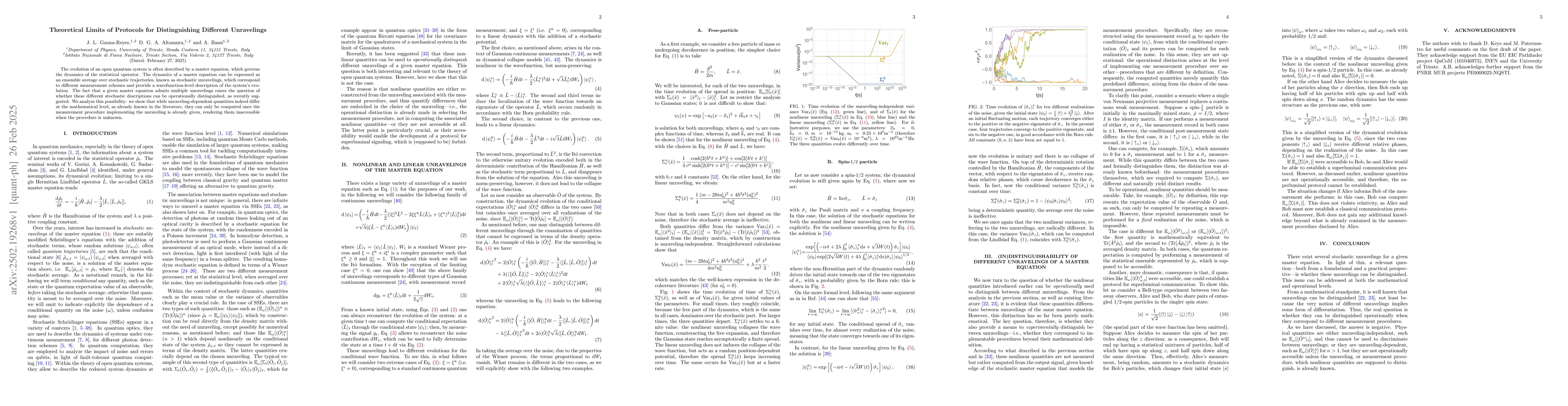 Thumbnail for Theoretical Limits of Protocols for Distinguishing Different Unravelings