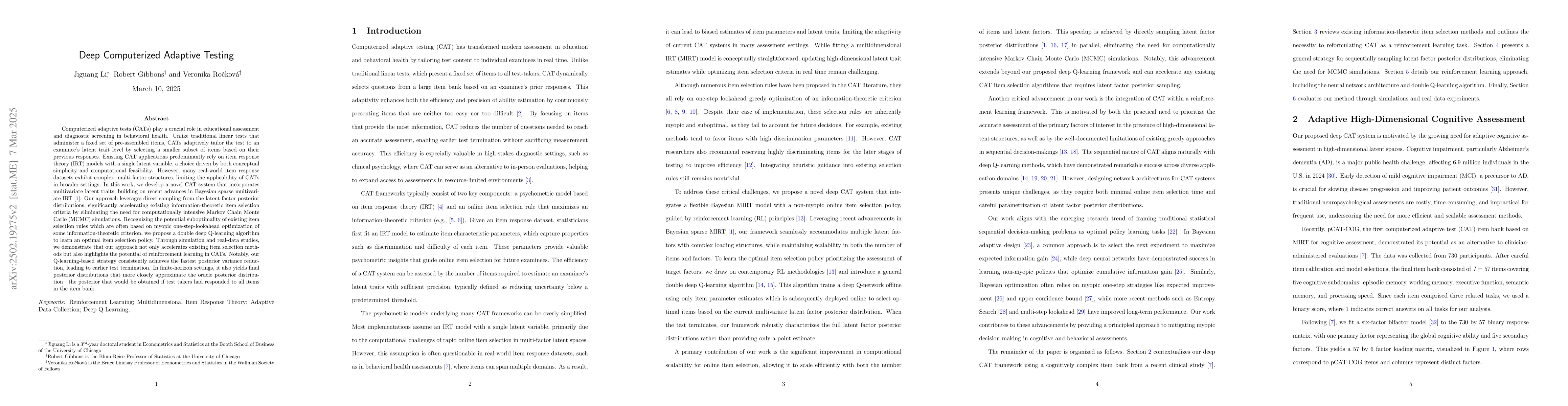 Thumbnail for Deep Computerized Adaptive Testing