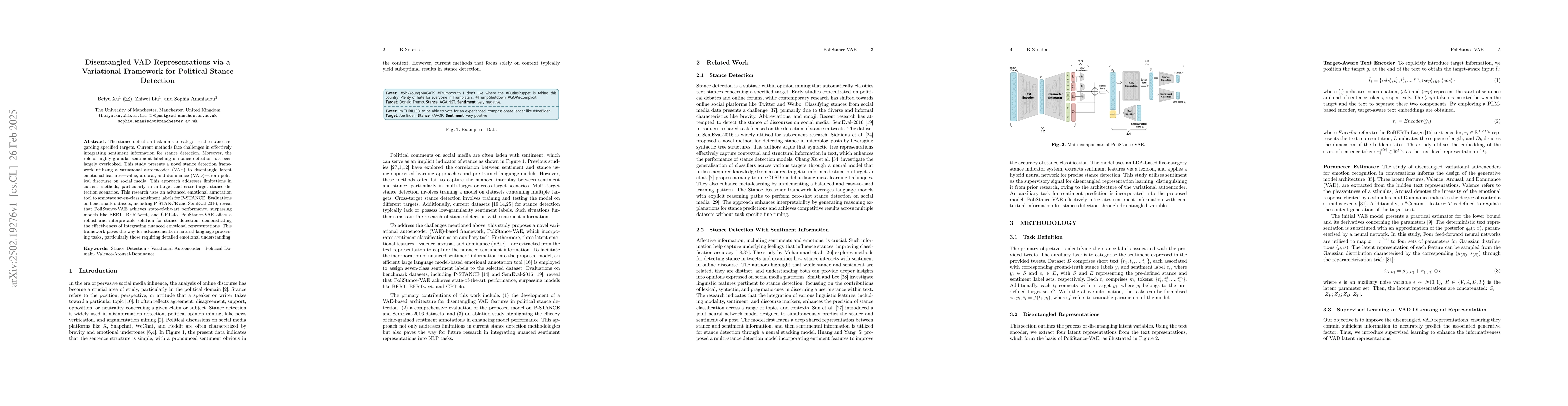 Thumbnail for Disentangled VAD Representations via a Variational Framework for
  Political Stance Detection