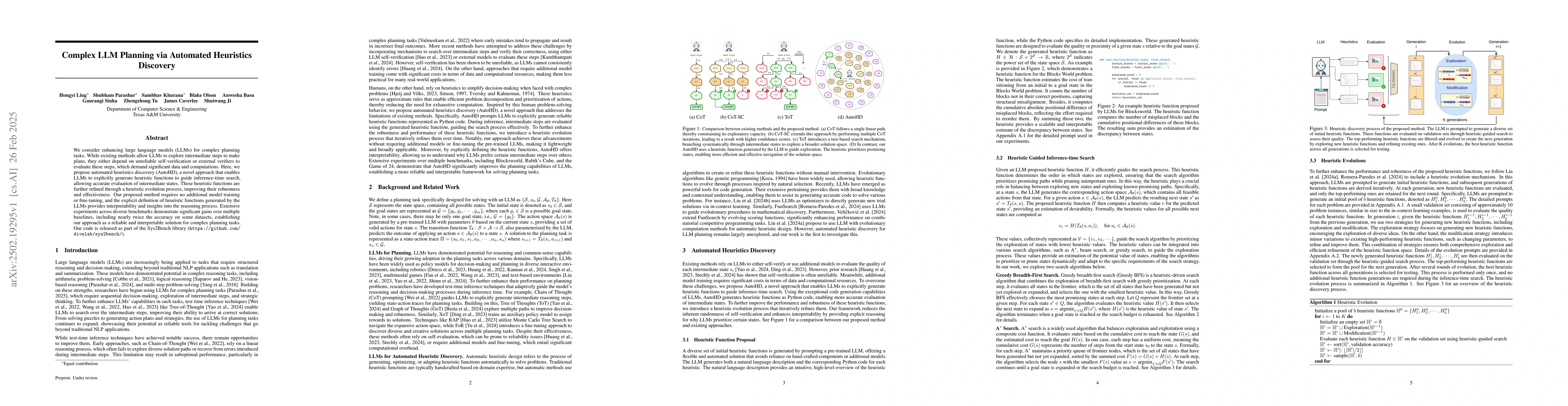 Thumbnail for Complex LLM Planning via Automated Heuristics Discovery