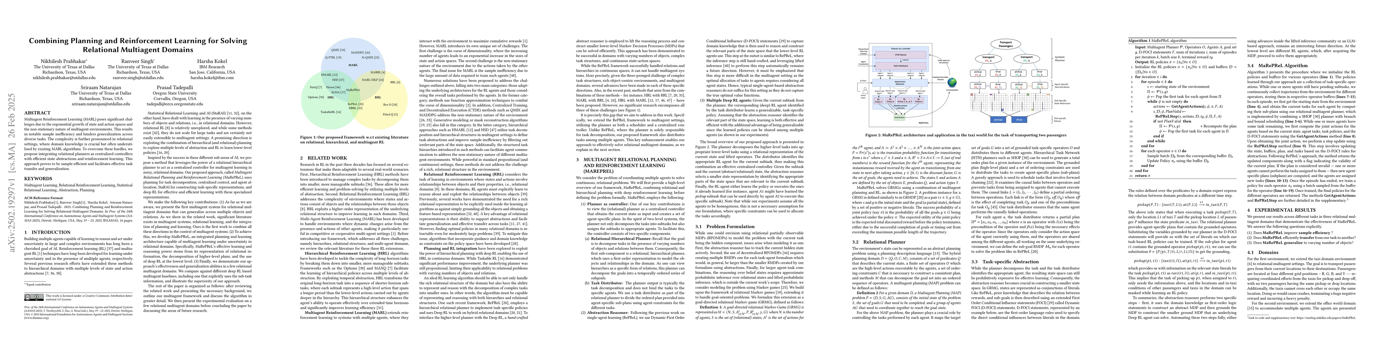 Thumbnail for Combining Planning and Reinforcement Learning for Solving Relational
  Multiagent Domains