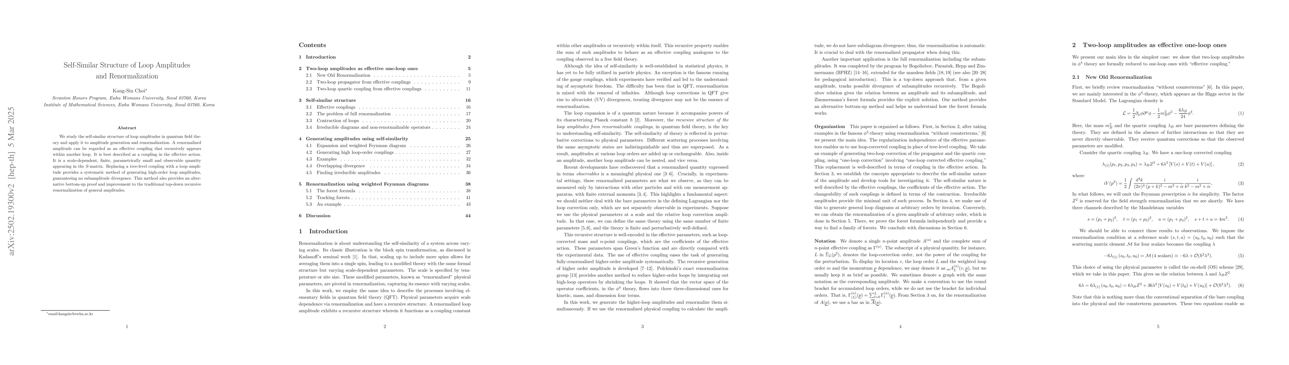 Thumbnail for Self-Similar Structure of Loop Amplitudes and Renormalization