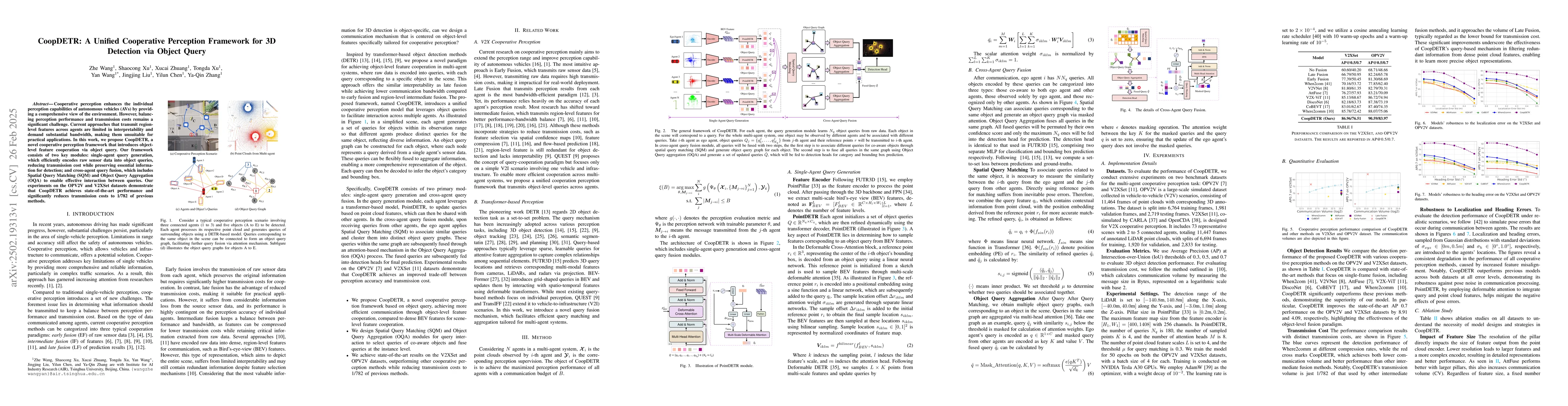 Thumbnail for CoopDETR: A Unified Cooperative Perception Framework for 3D Detection
  via Object Query