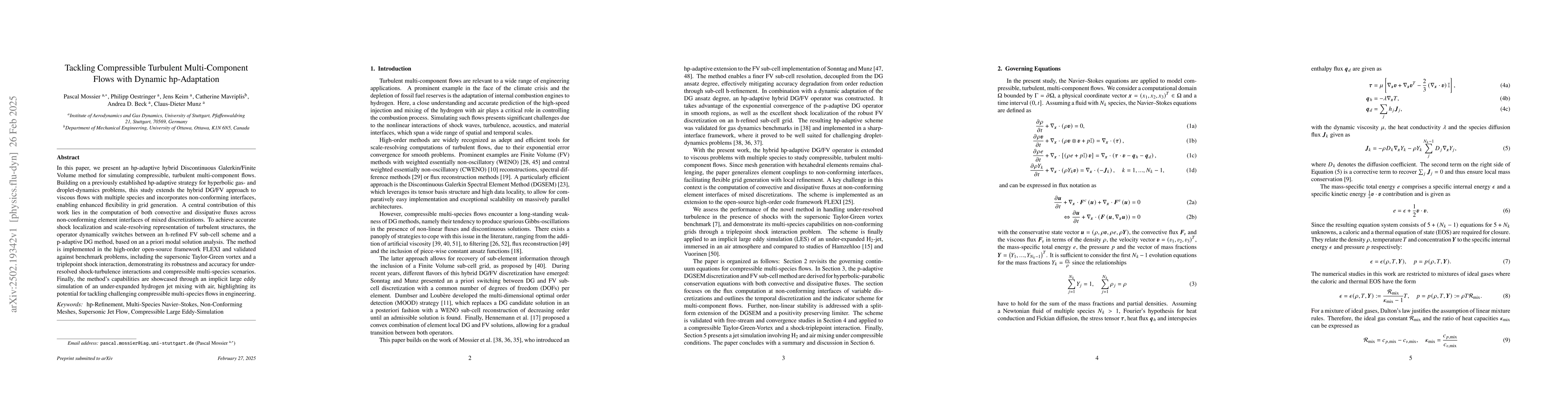 Thumbnail for Tackling Compressible Turbulent Multi-Component Flows with Dynamic
  hp-Adaptation