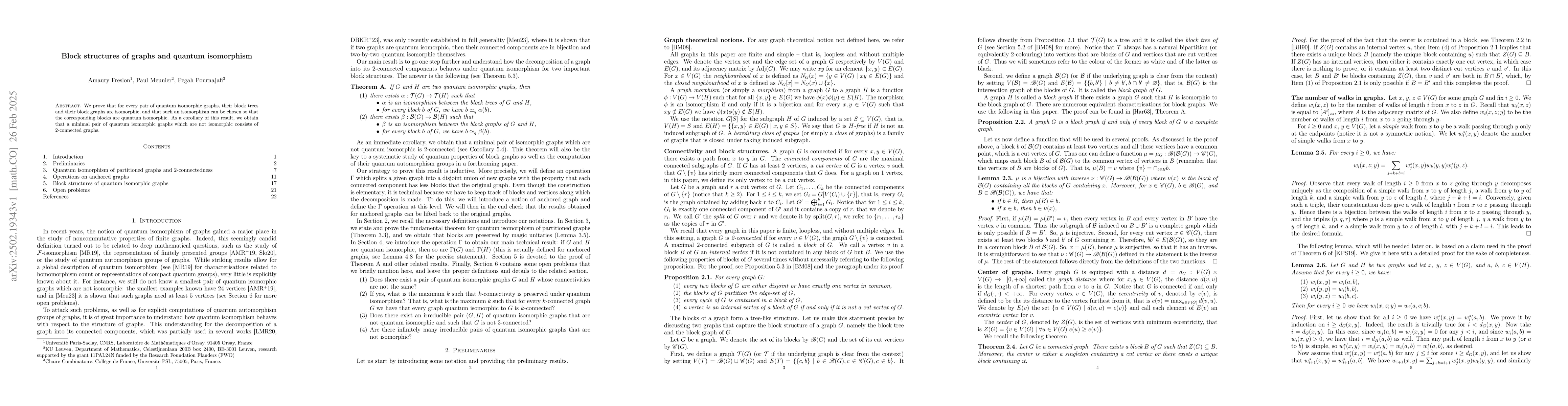 Thumbnail for Block structures of graphs and quantum isomorphism