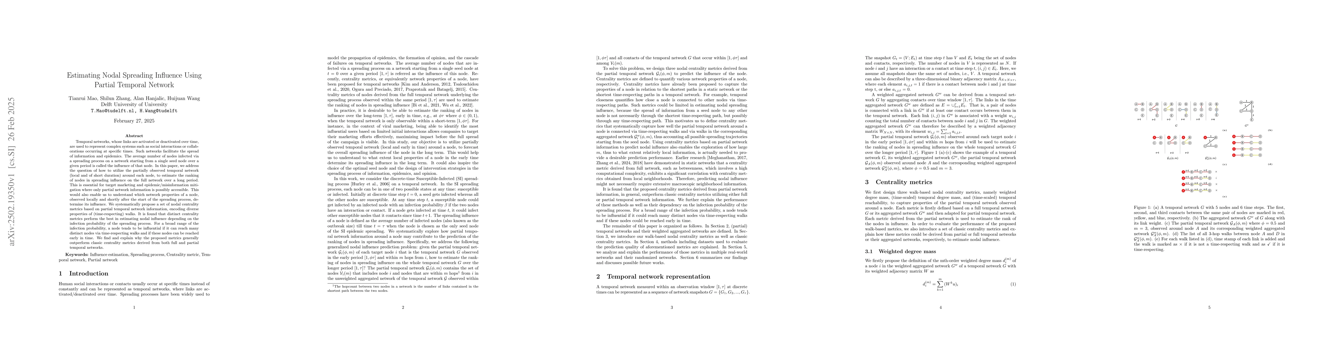 Thumbnail for Estimating Nodal Spreading Influence Using Partial Temporal Network