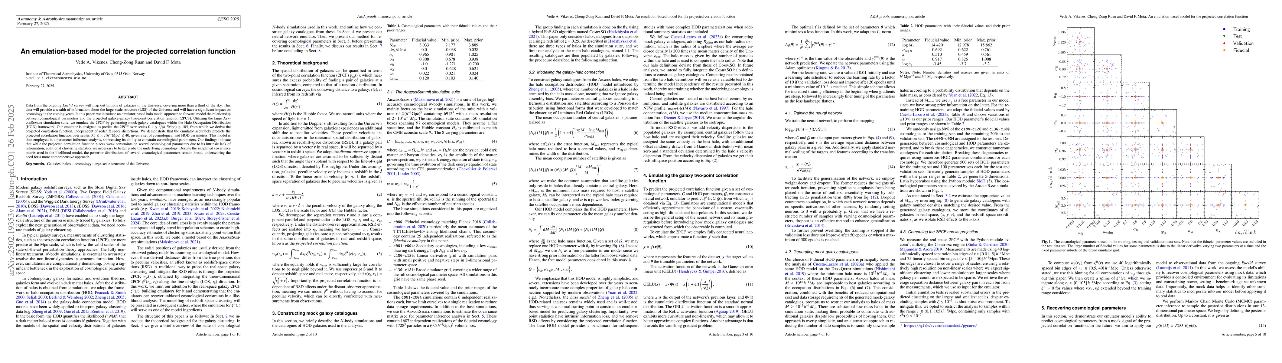 Thumbnail for An emulation-based model for the projected correlation function
