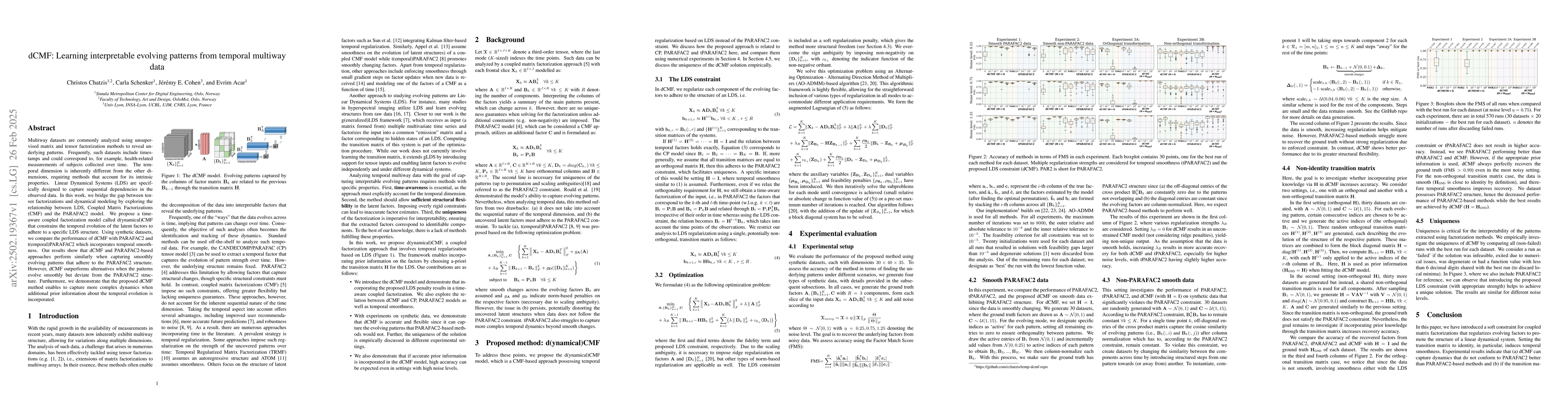 Thumbnail for dCMF: Learning interpretable evolving patterns from temporal multiway
  data