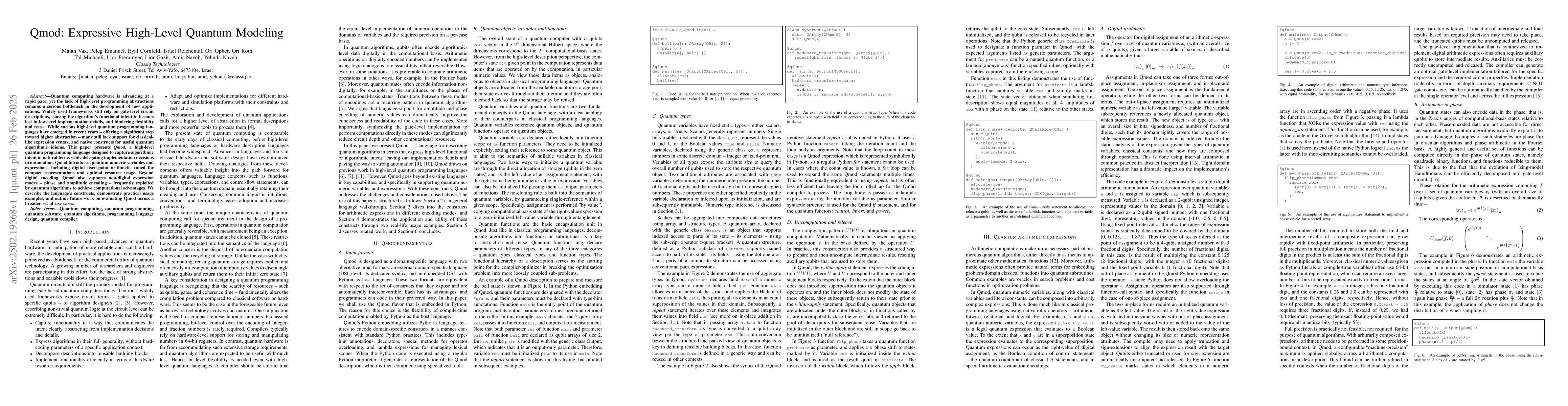 Thumbnail for Qmod: Expressive High-Level Quantum Modeling