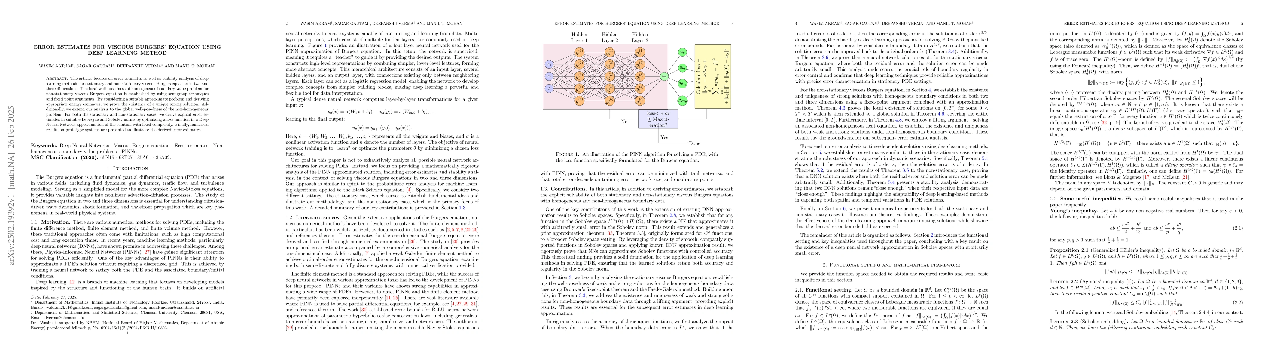Thumbnail for Error estimates for viscous Burgers' equation using deep learning method