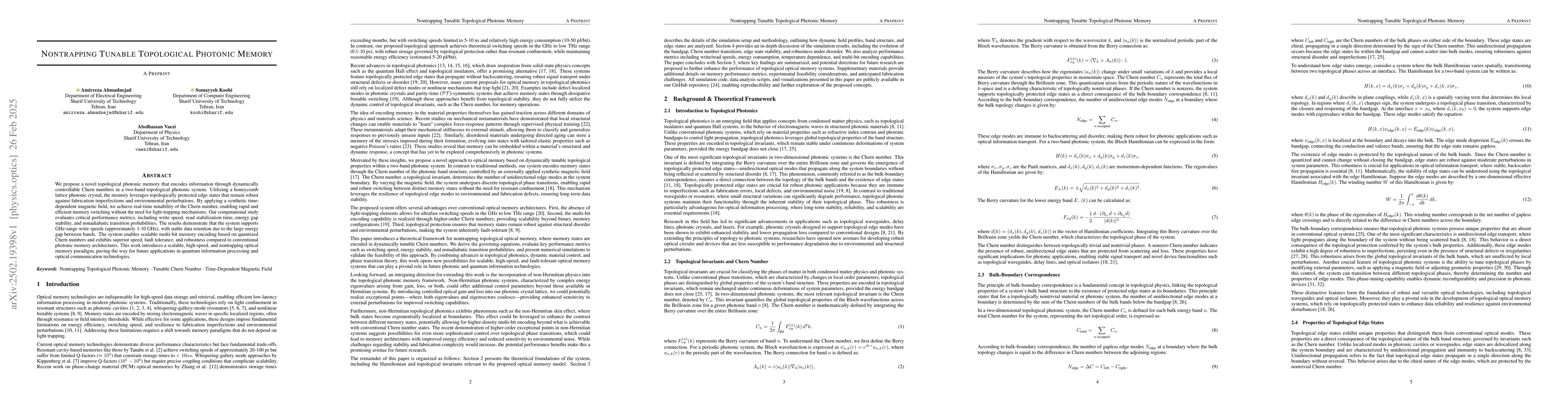 Thumbnail for Nontrapping Tunable Topological Photonic Memory