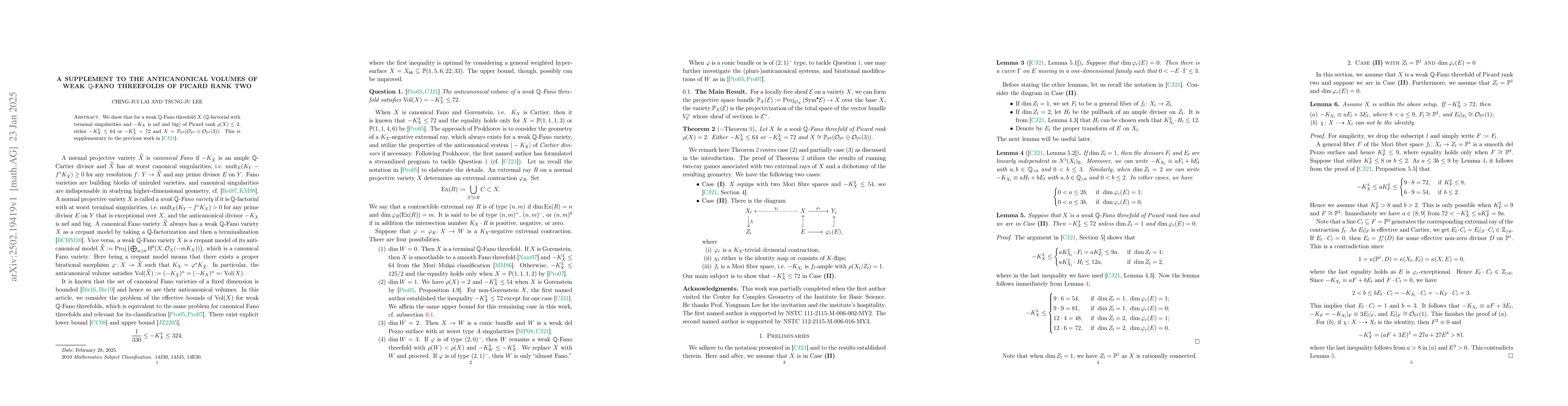 Thumbnail for A Supplement to the anticanonical Volumes of weak $\mathbb{Q}$-Fano
  threefolds of Picard rank two