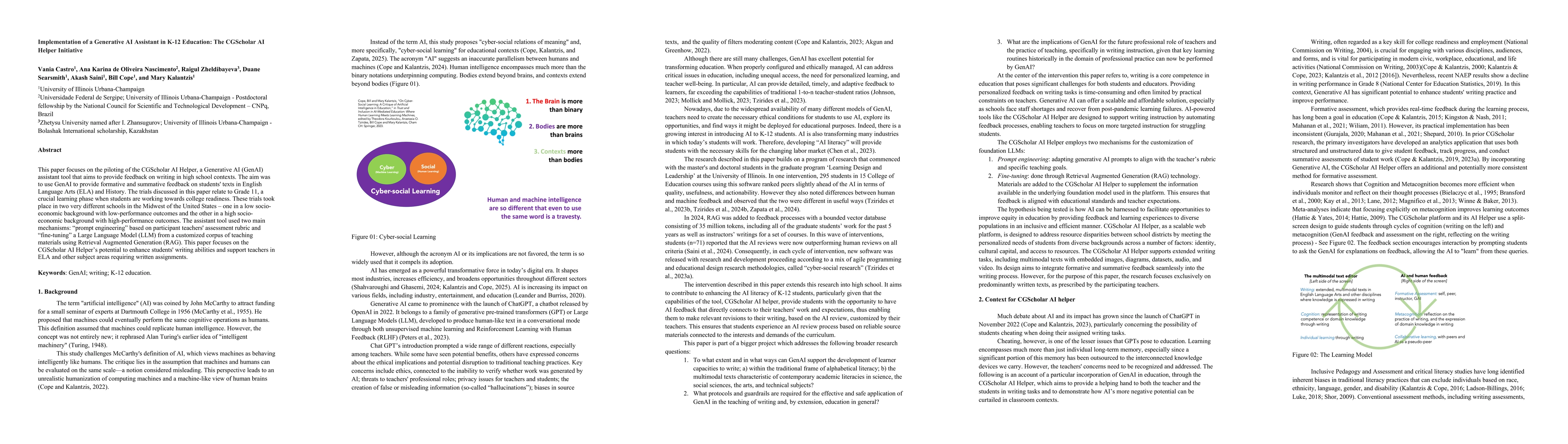 Thumbnail for Implementation of a Generative AI Assistant in K-12 Education: The
  CGScholar AI Helper Initiative