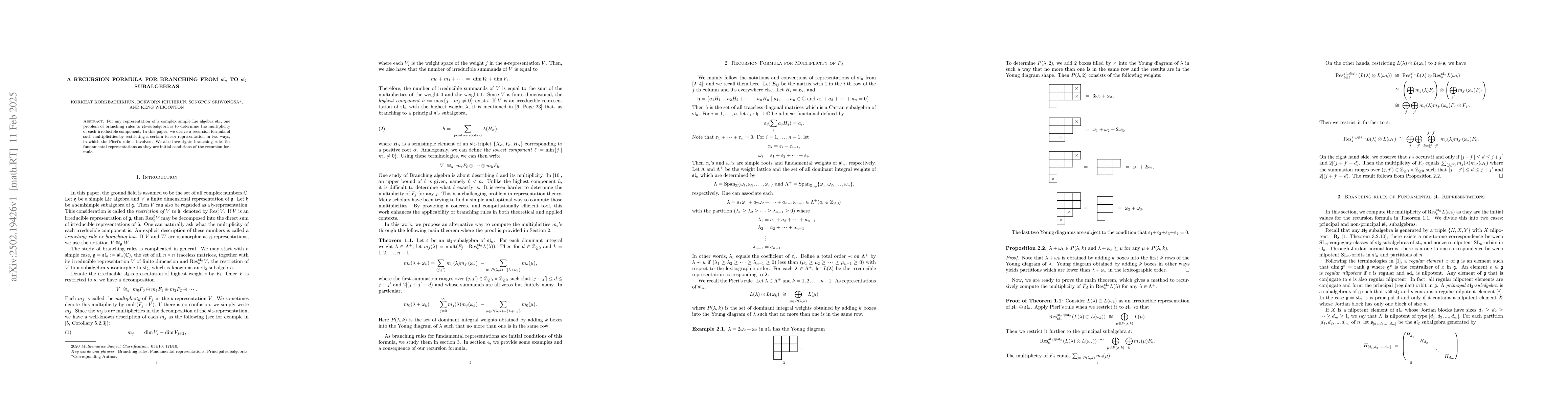 Thumbnail for A recursion formula for Branching from $\mathfrak{sl}_n$ to
  $\mathfrak{sl}_2$ subalgebras