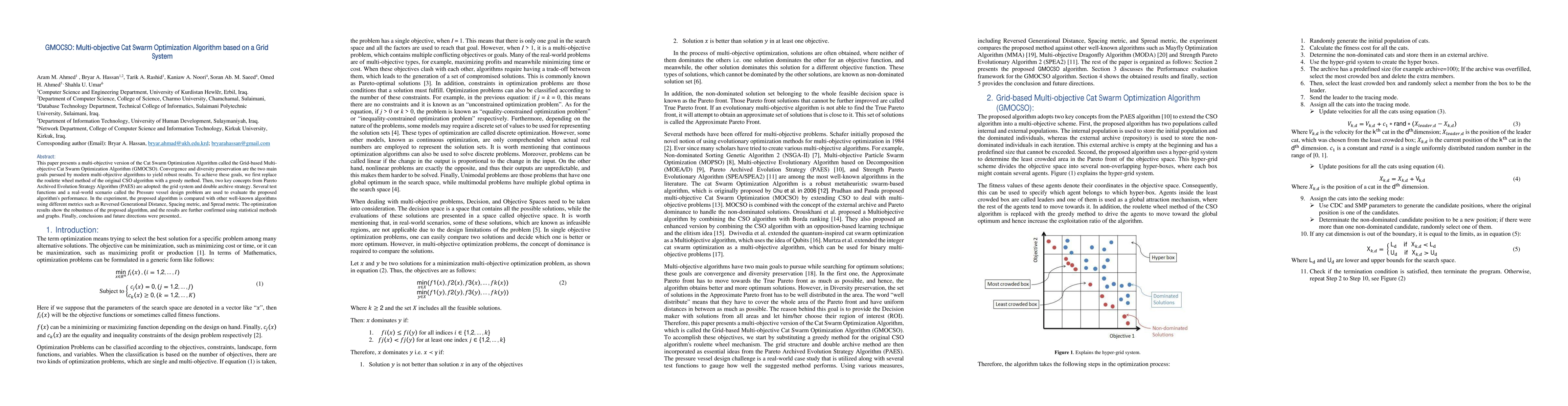 Thumbnail for Multi-objective Cat Swarm Optimization Algorithm based on a Grid System