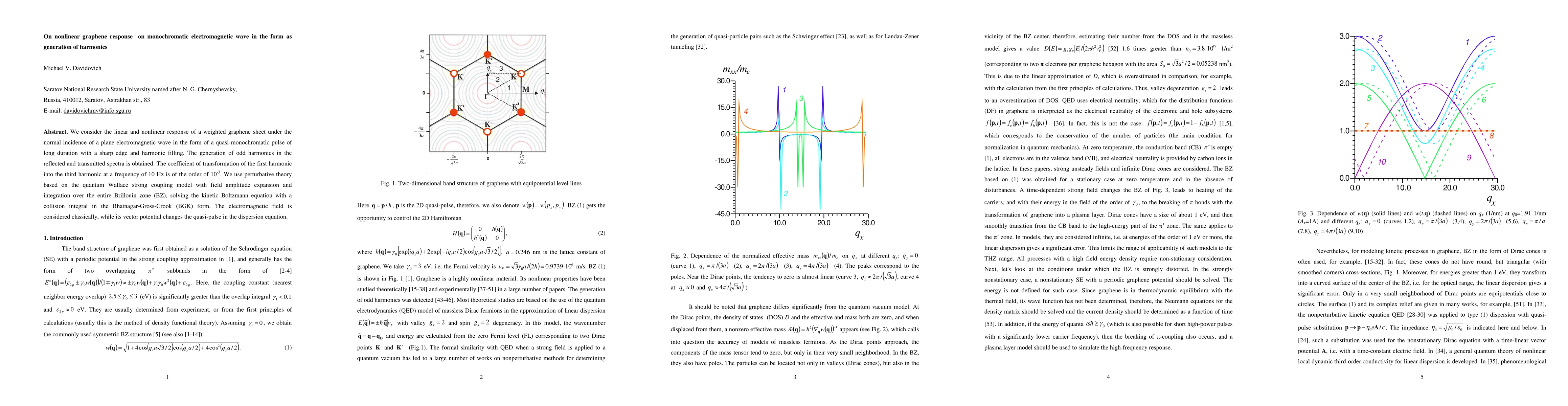 Thumbnail for On nonlinear graphene response on monochromatic electromagnetic wave in
  the form as generation of harmonics