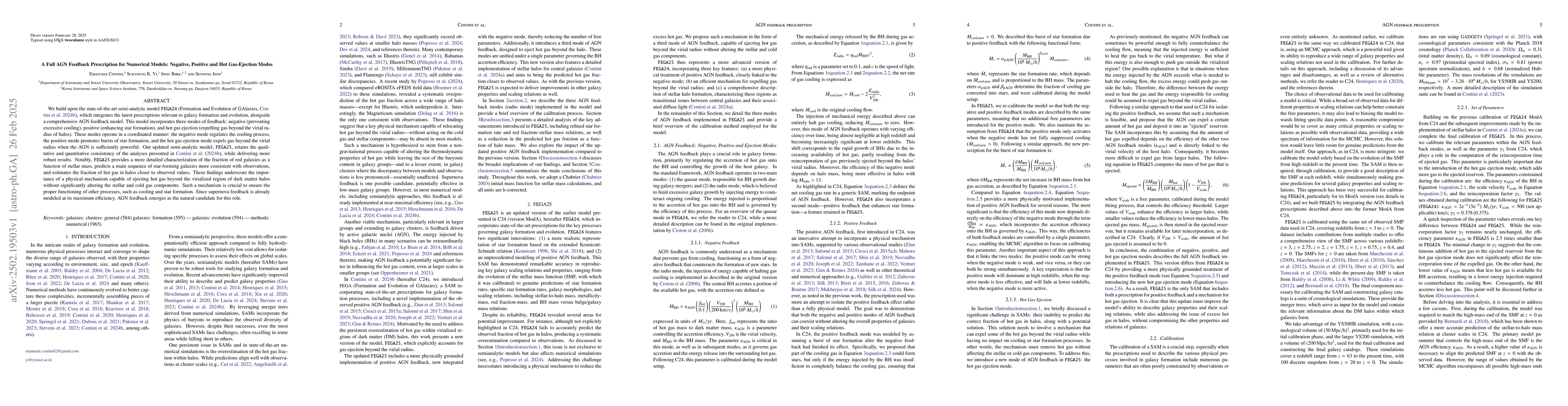 Thumbnail for A Full AGN Feedback Prescription for Numerical Models: Negative,
  Positive and Hot Gas-Ejection Mode