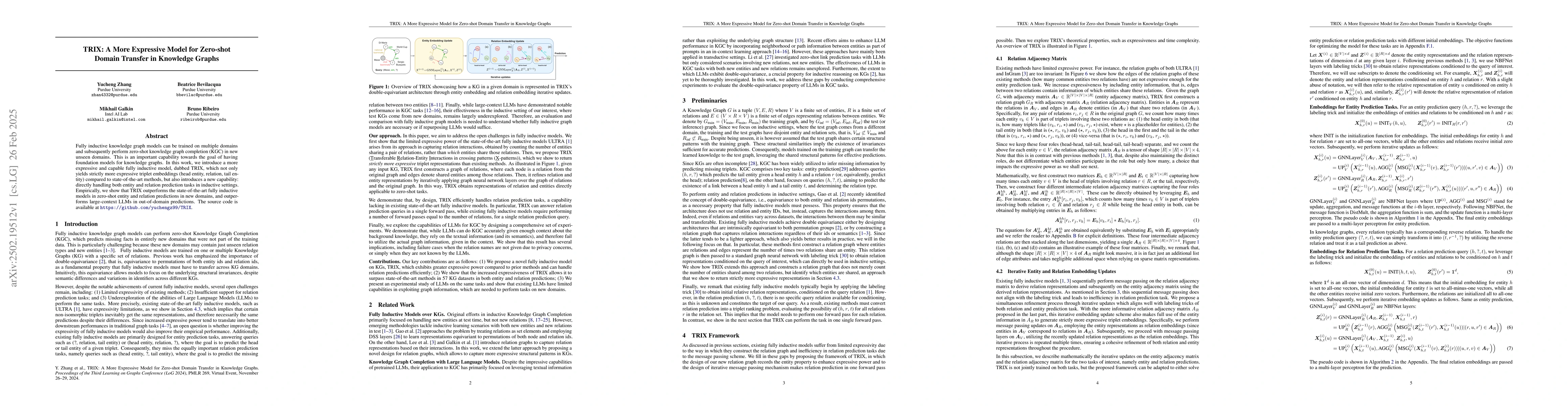 Thumbnail for TRIX: A More Expressive Model for Zero-shot Domain Transfer in Knowledge
  Graphs