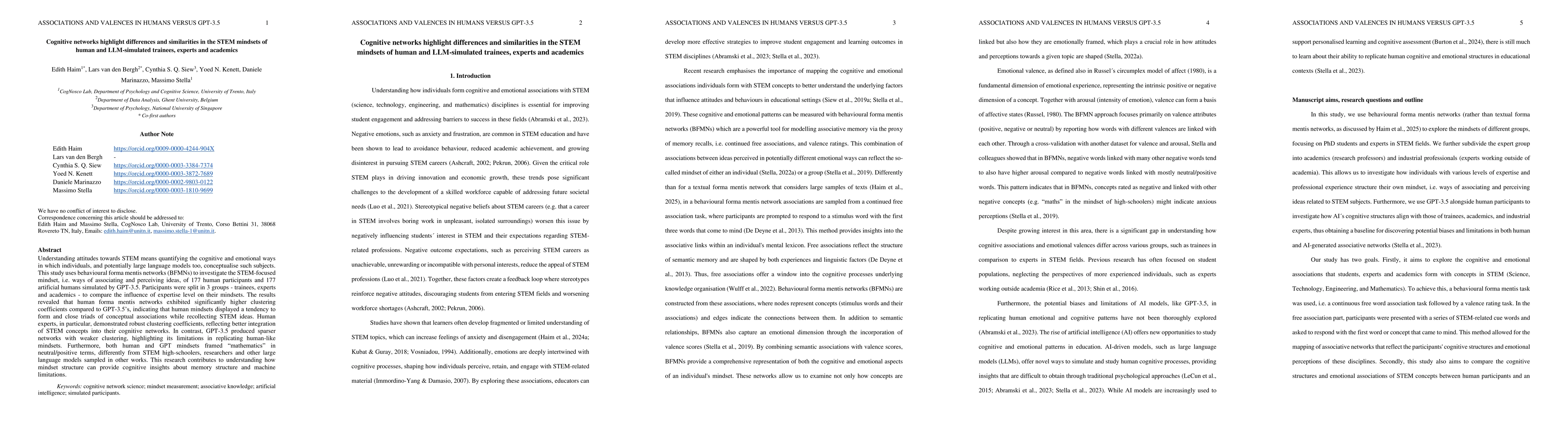 Thumbnail for Cognitive networks highlight differences and similarities in the STEM
  mindsets of human and LLM-simulated trainees, experts and academics